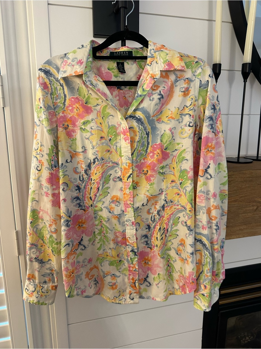 Lauren Ralph Lauren Floral Paisley Button-Up Shirt - Pink/Yellow